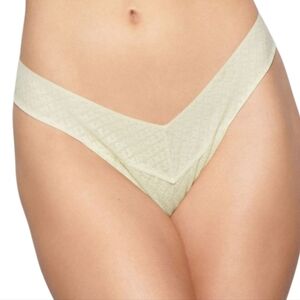 Skims Logo Mesh Thong Panty Women's Plus 4X Bone Stretch New With Tags Fairy Y2K